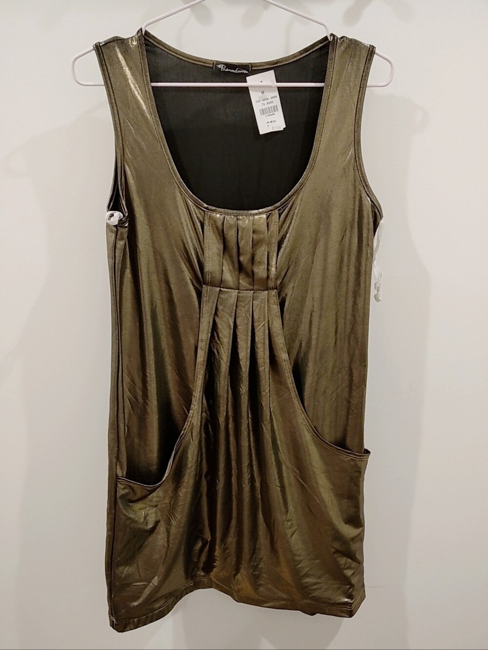 [New] Prima Donna Olive Metallic Mini Dress